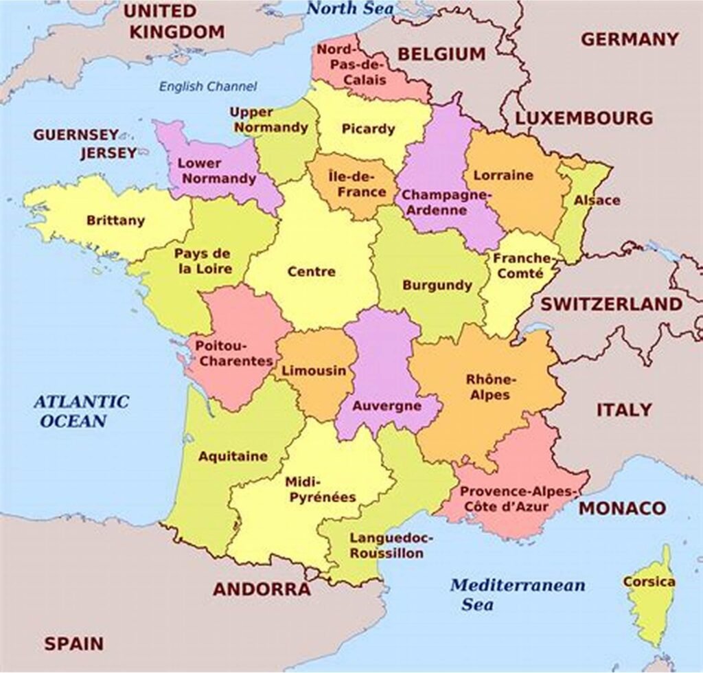 Map Of France And Its Neighbouring Countries PZGI Map Of France And Its Neighbouring Countries PZGI
